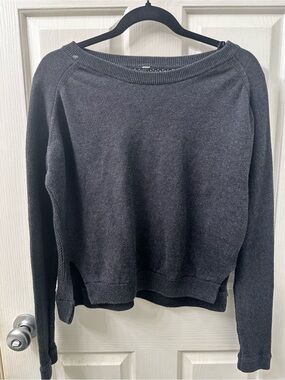 lululemon athletica Black Scoop-Neck Pullover Sweater